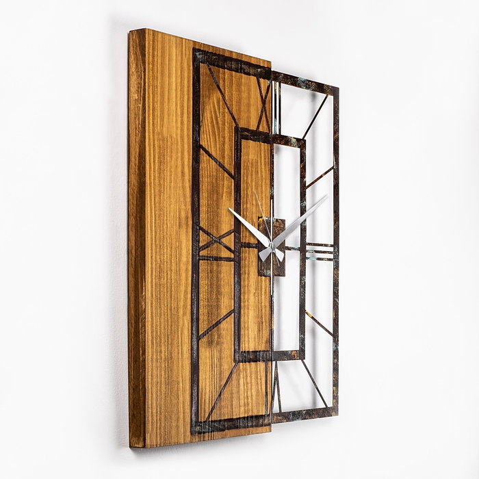 Wallity Wooden Clock 37-A en nogal y marrón